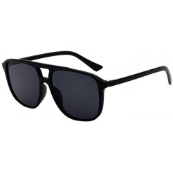 Oversized Polarized Gradient Sunglasses for Women Man Mirrored Lens Fashion Goggle Eyewear - Black - CB18UG9D44N $21.79