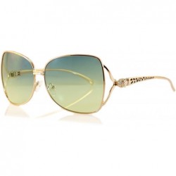 Oversized Muse Designer Fashion Open Temple Oversize Butterfly Sunglasses A104 - Green Yellow - CR180LMYO7Q $30.16