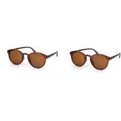 Round Classic Retro Fashion Round Frame Sunglasses P2057 - 2 Pc Brown-brown Lens & Brown-brown Lens - C011ZBON14T $54.21