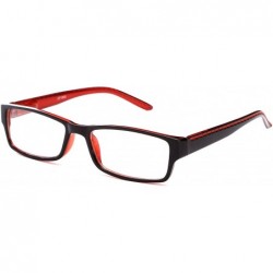 Wayfarer Unisex Two Tone Sleek Spring Temple Fashion Clear Lens Glasses - Black/Orange - CW11G6GSDT9 $8.65