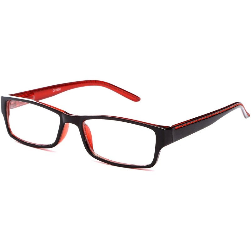 Wayfarer Unisex Two Tone Sleek Spring Temple Fashion Clear Lens Glasses - Black/Orange - CW11G6GSDT9 $8.65