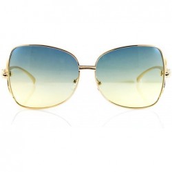 Oversized Muse Designer Fashion Open Temple Oversize Butterfly Sunglasses A104 - Green Yellow - CR180LMYO7Q $17.29