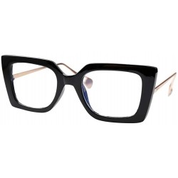 Butterfly Anti-Blue Block Light Pearl Inlay Arm Cat Eye Reading Glasses - Anti Blue - Black Frame - CV18X6NQWH7 $29.45