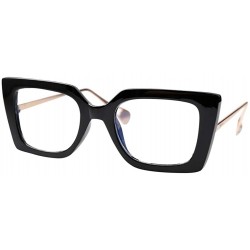 Butterfly Anti-Blue Block Light Pearl Inlay Arm Cat Eye Reading Glasses - Anti Blue - Black Frame - CV18X6NQWH7 $13.35