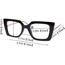 Butterfly Anti-Blue Block Light Pearl Inlay Arm Cat Eye Reading Glasses - Anti Blue - Black Frame - CV18X6NQWH7 $29.45