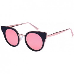 Round Round Cat Eye Optical Sunnies w/Flat Lens 32186-O-FLREV - Matte Black - CA12N43FIET $10.90