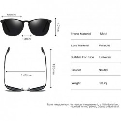 Square Unisex HD Polarized Sunglasses for Men Women Polarized Metal Mirror UV400 Lens Protection - A - CD197AZ2554 $20.07