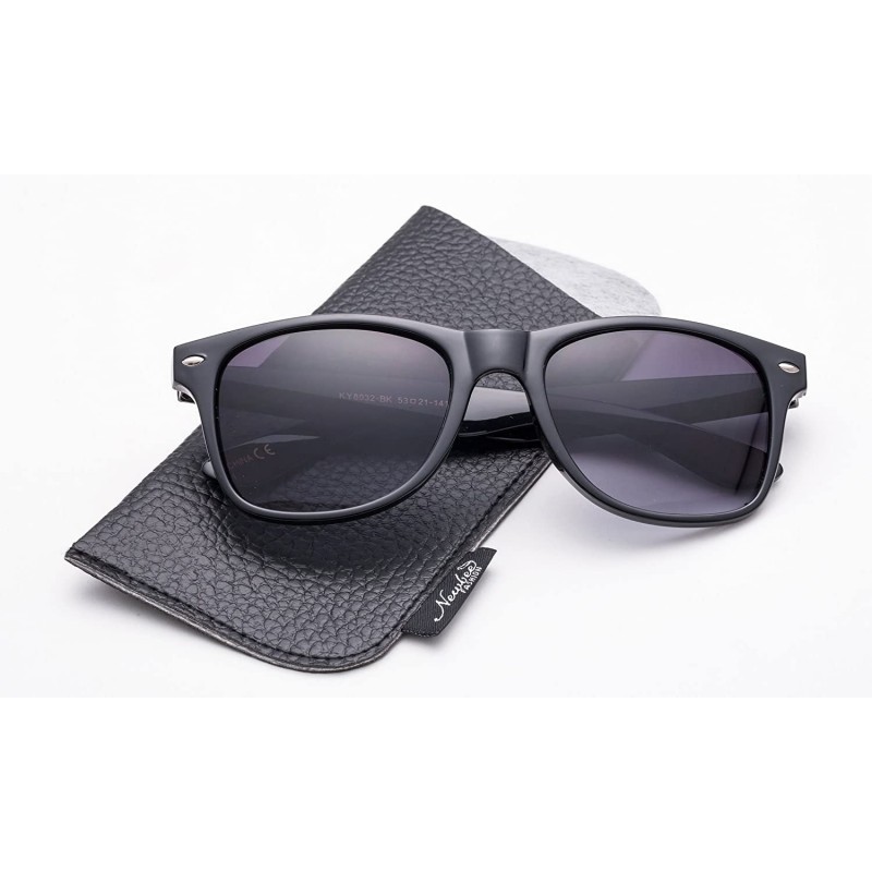 Sport Sunglasses with Pouch Classic 80's Retro Vintage Design UV Protection Sunglasses - Black/Gradient - CQ18D59N62W $11.45