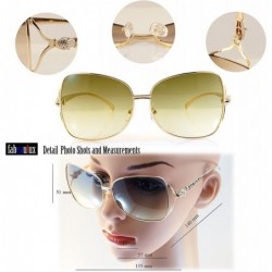 Oversized Muse Designer Fashion Open Temple Oversize Butterfly Sunglasses A104 - Green Yellow - CR180LMYO7Q $17.29