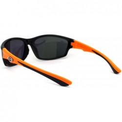 Sport Color Mirrored Mirror Lens Polarized Lens Oval Round Warp Sport Plastic Sunglasses - Orange - CR11YXA4VL3 $10.48