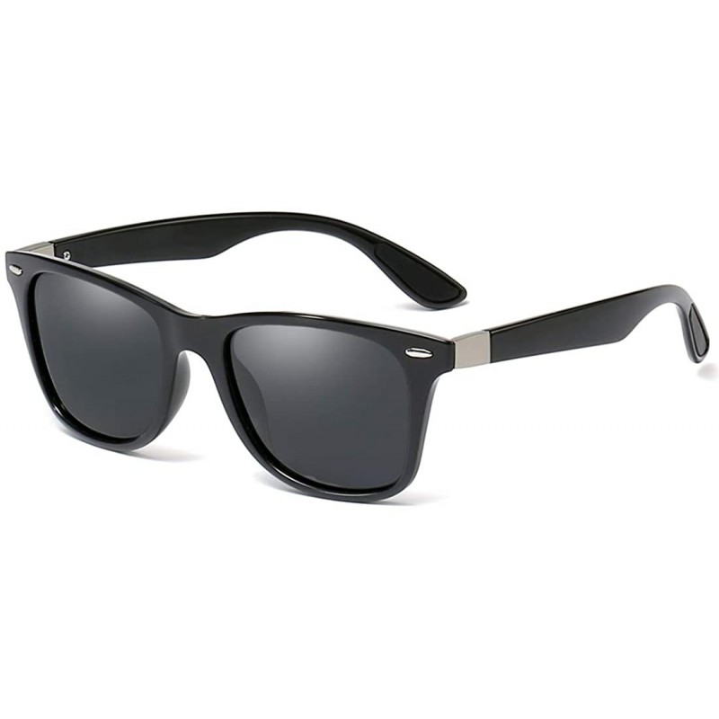 Oval Polarized Sunglasses For Men Women Retro Classic Trendy Stylish UV Protection Sunglasses - Black Frame/White - CW18UK9KQ...