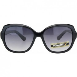 Rectangular Polarized Womens Classy 90s Designer Butterfly Chic Plastic Sunglasses - Black Gold - CU18ONQWKRM $10.23