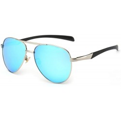 Aviator classic Aviator sunglasses polarizer driving mirror - Light Blue Color - CB12JHBG3TV $60.99