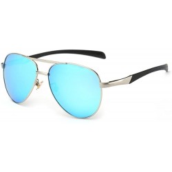 Aviator classic Aviator sunglasses polarizer driving mirror - Light Blue Color - CB12JHBG3TV $38.52