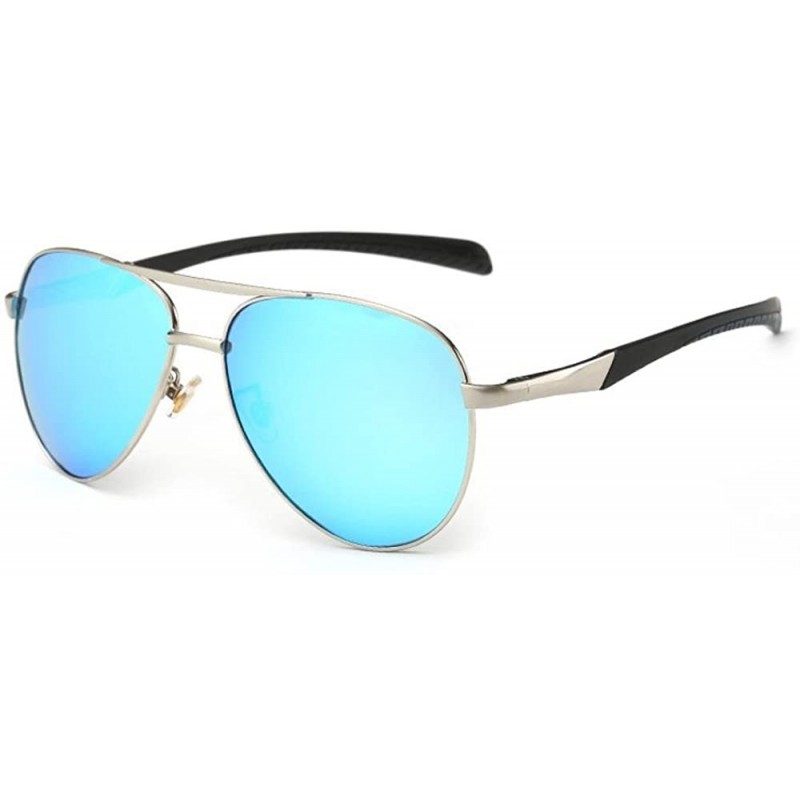 Aviator classic Aviator sunglasses polarizer driving mirror - Light Blue Color - CB12JHBG3TV $38.52
