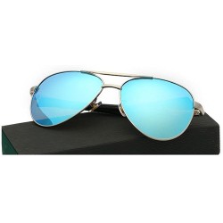 Aviator classic Aviator sunglasses polarizer driving mirror - Light Blue Color - CB12JHBG3TV $38.52