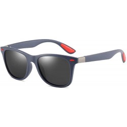 Square Polarized Sunglasses Classic Plastic Driving - Blue Black - CN190S28376 $75.56