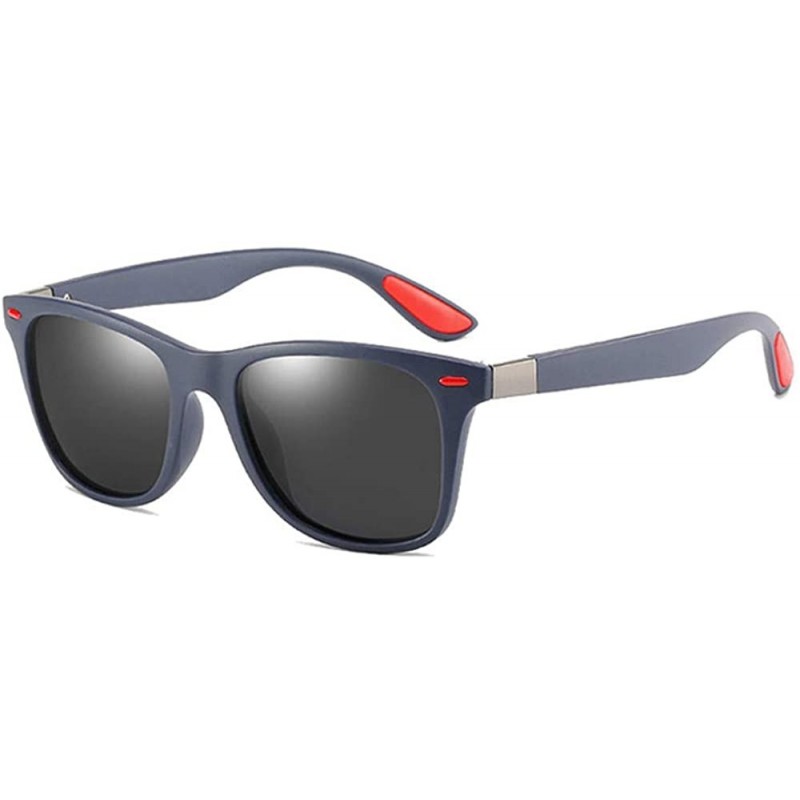 Square Polarized Sunglasses Classic Plastic Driving - Blue Black - CN190S28376 $33.39