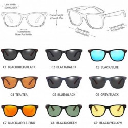 Square Polarized Sunglasses Classic Plastic Driving - Blue Black - CN190S28376 $33.39