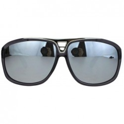 Rectangular Mens Mobster Mafia Style Flat Top Plastic Racer Sunglasses - Slate Mirror - CS18M59O0ZU $20.95