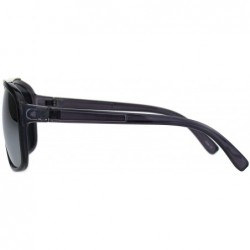 Rectangular Mens Mobster Mafia Style Flat Top Plastic Racer Sunglasses - Slate Mirror - CS18M59O0ZU $10.24