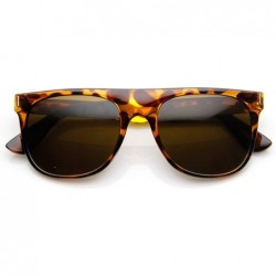 Wayfarer Retro Fashion Metal Arm Flat Top Horn Rimmed Sunglasses (Tortoise) - CC11CZM5SAT $18.60