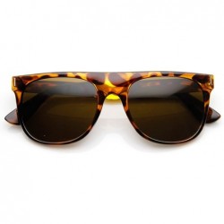 Wayfarer Retro Fashion Metal Arm Flat Top Horn Rimmed Sunglasses (Tortoise) - CC11CZM5SAT $10.81