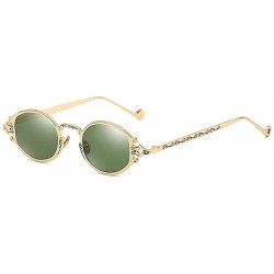 Oval Gothic Retro Steampunk sunglasses oval Vintage sunglasses for men women Metal Frame sunglasses - 4 - C918AW69S4R $27.65