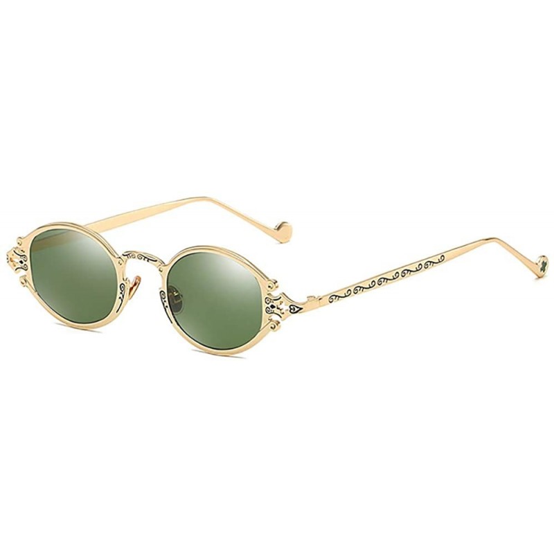 Oval Gothic Retro Steampunk sunglasses oval Vintage sunglasses for men women Metal Frame sunglasses - 4 - C918AW69S4R $18.44