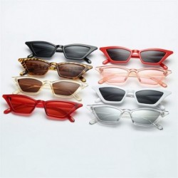 Cat Eye Small Cat Eye Sunglasses for Women UV400 - C6 Clear Sliver - CR1980559QA $8.14