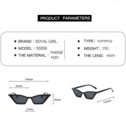 Cat Eye Small Cat Eye Sunglasses for Women UV400 - C6 Clear Sliver - CR1980559QA $8.14