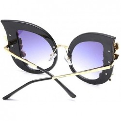 Cat Eye Cat Eye Sunglasses with Diamond Flower Decoration for Women - C8 Clear Frame - CV1987AS0H7 $16.51