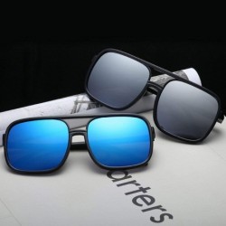 Square Square Sunglasses Men Brand Designer Mirror Women Sunglasses Male Sun Glasses Man - 15977 C1 Black - CU18S9E3XD2 $12.05