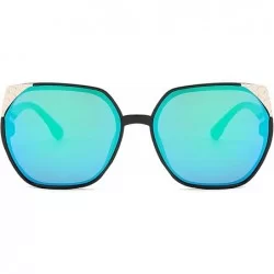 Round Classic style Sunglasses for Men or Women PC UV400 Sunglasses - Green - CF18SASZI84 $27.91