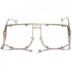 Square Fashion Sunglasses Oversized Glasses fashion - Gold&clear - CO18AQL8TH2 $13.98