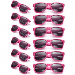 Square Bulk 12 Pack Neon Retro Sunglasses Unisex Adult Kids Party Favors Decor Glasses - Adult Hotpink - CY18ENL3MMT $33.50