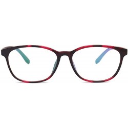 Square TR90 Blue Light Blocking Glasses Frame Computer Game Eyewear Blocking Blue Light - Red - CM18CA9Z630 $15.38