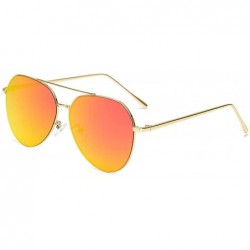 Oval 2018 Aviation Sunglasses Women Er Pilot Sunglass Female Men Sun Glasses Mirror - Red - CN198AHMEQ3 $56.96