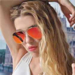 Oval 2018 Aviation Sunglasses Women Er Pilot Sunglass Female Men Sun Glasses Mirror - Red - CN198AHMEQ3 $26.23