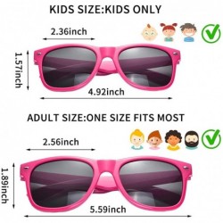 Square Bulk 12 Pack Neon Retro Sunglasses Unisex Adult Kids Party Favors Decor Glasses - Adult Hotpink - CY18ENL3MMT $21.57