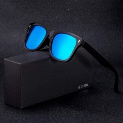 Square Fashion Polarized Sunglasses Vintage Square Men Women Driving W1 SandBlack Grey - N4 Black Blue - CU18YLA3T7A $9.79