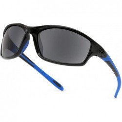 Sport Polarized Sports Sunglasses for Men Women Cycling Sun Glass TR90 Frame - 04 Black&blue&grey Lens - CE18RENM5RL $14.08