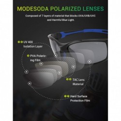 Sport Polarized Sports Sunglasses for Men Women Cycling Sun Glass TR90 Frame - 04 Black&blue&grey Lens - CE18RENM5RL $14.08