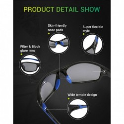 Sport Polarized Sports Sunglasses for Men Women Cycling Sun Glass TR90 Frame - 04 Black&blue&grey Lens - CE18RENM5RL $14.08