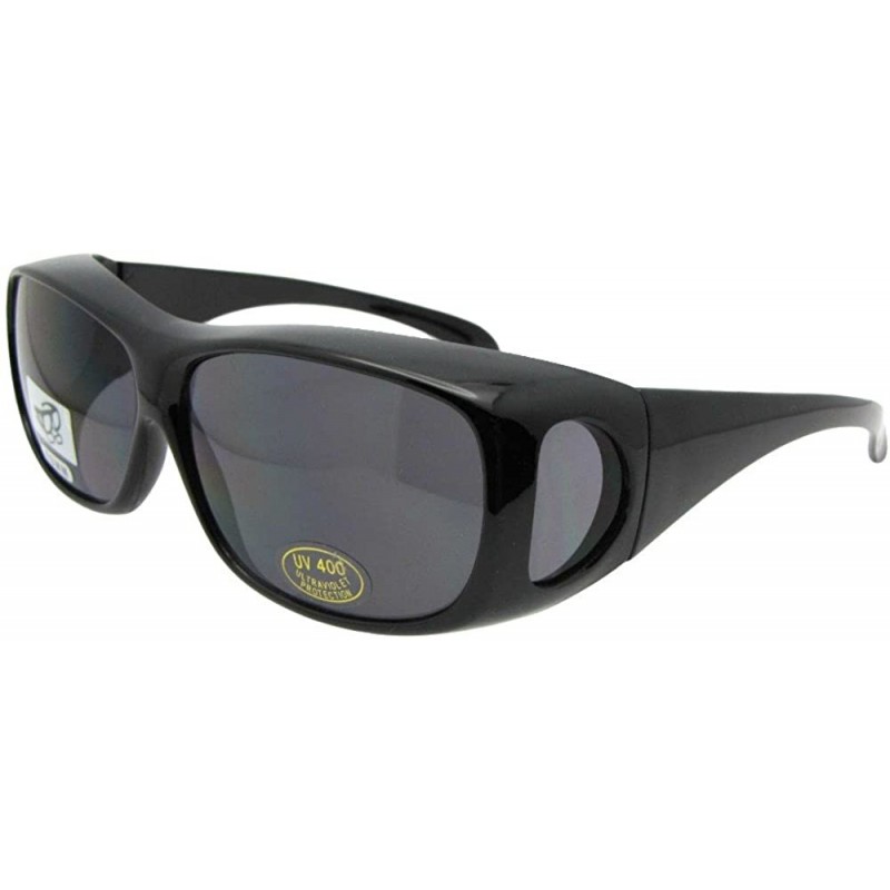 Wrap Fit Over Sunglasses Non Polarized Medium F1 - Black Frame-non Polarized Gray Lens - CD18CQTR6ZZ $18.62