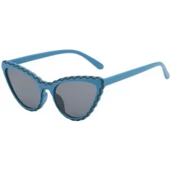 Cat Eye Lady Cat Eye Sunglasses Striped Sunglasses Personality Sunglasses - B - CL18TM6GHWL $18.69