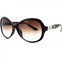 Oval Luxurious Rhinestone Designer Sunglasses Womens Oversized Oval Fashion - Black - CT185X2UN3E $18.75
