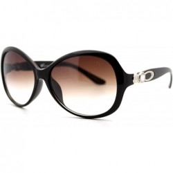 Oval Luxurious Rhinestone Designer Sunglasses Womens Oversized Oval Fashion - Black - CT185X2UN3E $9.01