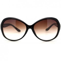 Oval Luxurious Rhinestone Designer Sunglasses Womens Oversized Oval Fashion - Black - CT185X2UN3E $9.01