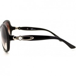 Oval Luxurious Rhinestone Designer Sunglasses Womens Oversized Oval Fashion - Black - CT185X2UN3E $9.01